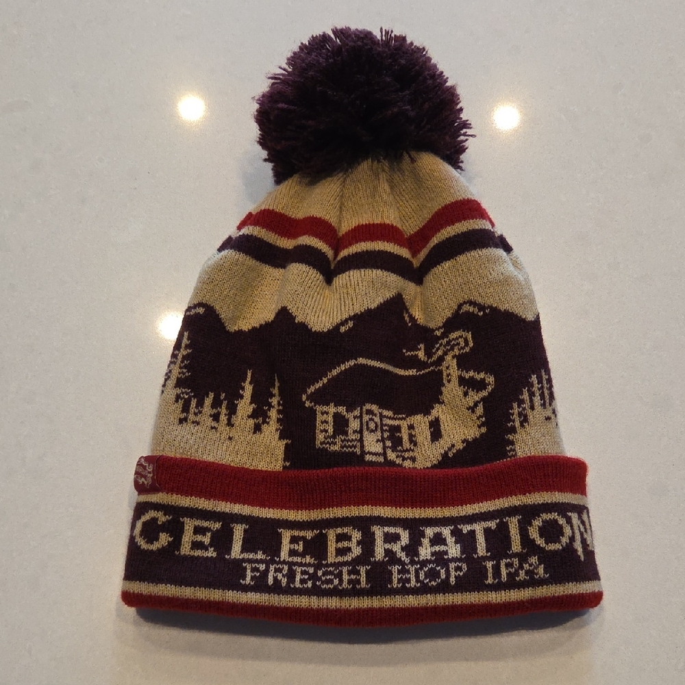 Celebration Fresh Hop IPA Knit Beanie - Red and Cream